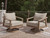 Ashley Francis Beach Natural Gray Outdoor Swivel Lounge with Cushion