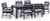 Ashley Mabry Shores Navy Blue Driftwood Outdoor Dining Table and 6 Chairs P587/625/602A(3)