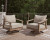 Ashley Francis Beach Natural Gray Outdoor Sofa with 2 Lounge Chairs