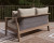 Ashley Francis Beach Natural Gray Outdoor Sofa and Loveseat with Coffee Table