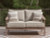 Ashley Francis Beach Natural Gray Outdoor Loveseat with Cushion