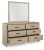 Ashley Calmoro Gray Queen Bookcase Bed with Mirrored Dresser and 2 Nightstands