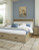 Ashley Calmoro Gray Queen Bookcase Bed with Mirrored Dresser and 2 Nightstands