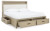 Ashley Calmoro Gray California King Bookcase Bed with Mirrored Dresser and 2 Nightstands