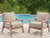 Ashley Cliffs Beach Driftwood Outdoor Lounge Chair with Cushion (Set of 2)