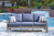 Ashley Dillon Beach Blue Gray Outdoor Sofa and Loveseat with Coffee Table