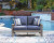 Ashley Dillon Beach Blue Gray Outdoor Sofa and Loveseat with Coffee Table