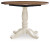 Ashley Mellintine Antique White Brown Dining Drop Leaf Table