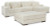 Ashley Lindyn Ivory 3-Piece Sectional with Ottoman