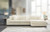 Ashley Lindyn Ivory 3-Piece Sectional with Ottoman