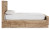 Ashley Hyanna Tan Brown Twin Panel Bed with 1 Side Storage, Dresser, Mirror and Chest