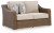 Ashley Revare Beach Beige Outdoor Sofa and Loveseat with Coffee Table