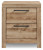 Ashley Hyanna Tan Brown King Panel Storage Bed, Dresser, Mirror and Nightstand