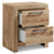 Ashley Hyanna Tan Brown King Panel Storage Bed with 2 Under Bed Storage Drawers, Dresser, Mirror and Nightstand