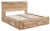 Ashley Hyanna Tan Brown King Panel Storage Bed with 1 Under Bed Storage Drawer, Dresser, Mirror, Chest and 2 Nightstands