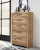 Ashley Hyanna Tan Brown King Panel Headboard, Dresser, Mirror and Chest