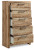 Ashley Hyanna Tan Brown Full Panel Bed, Dresser, Mirror, Chest and 2 Nightstands