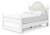 Ashley Maylilly White Full Upholstered Panel Storage Bed, Dresser and Chest