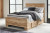 Ashley Hyanna Tan Brown Full Panel Bed with Storage with Mirrored Dresser