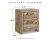Ashley Hyanna Tan Brown Full Panel Bed with 1 Side Storage, Dresser, Mirror and Nightstand