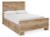 Ashley Hyanna Tan Brown Full Panel Bed with 1 Side Storage, Dresser, Mirror and 2 Nightstands