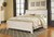 Ashley Willowton Whitewash King Panel Bed with Mirrored Dresser and Nightstand
