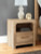 Ashley Hollymount Tan Queen Upholstered Platform Bed, Dresser, Mirror and Nightstand