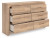 Ashley Hollymount Tan Queen Upholstered Platform Bed and Dresser