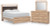 Ashley Hollymount Tan Queen Upholstered Panel Bed, Dresser and Mirror