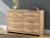 Ashley Hollymount Tan Queen Upholstered Panel Bed, Dresser and Chest