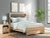 Ashley Hollymount Tan Queen Upholstered Panel Bed, Dresser and Chest
