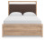 Ashley Hollymount Tan Queen Upholstered Panel Bed and Dresser