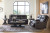 Benchcraft Mackmenville Caramel Reclining Sofa and Reclining Loveseat with Console
