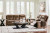 Benchcraft Mackmenville Caramel Reclining Sofa and Reclining Loveseat with Console
