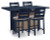 Ashley Mabry Shores Navy Blue Driftwood Outdoor Fire Pit Bar Table and 4 Barstools