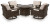 Ashley Drakes Beach Dark Brown Outdoor Fire Pit Table and 4 Chairs