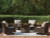 Ashley Drakes Beach Dark Brown Outdoor Fire Pit Table and 4 Chairs
