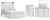 Ashley Gerridan White Gray Queen Panel Bed, Dresser, Mirror and Chest