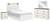 Ashley Gerridan White Gray Queen Panel Bed with Mirrored Dresser and Nightstand