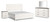 Ashley Gerridan White Gray King Panel Bed with Mirrored Dresser and Nightstand