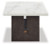 Ashley Burkhaus White Dark Brown Coffee Table with 2 End Tables