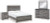 Ashley Bronyan Dark Gray Queen Panel Bed with Mirrored Dresser and Nightstand