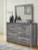 Ashley Bronyan Dark Gray Queen Panel Bed with Mirrored Dresser and Nightstand