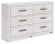 Ashley Cayboni Whitewash Twin Panel Bed, Dresser and 2 Nightstands