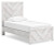 Ashley Cayboni Whitewash Twin Panel Bed, Dresser and 2 Nightstands