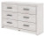 Ashley Cayboni Whitewash Twin Panel Bed with Dresser and Nightstand