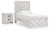 Ashley Cayboni Whitewash Twin Panel Bed and Nightstand