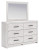 Ashley Cayboni Whitewash King Panel Bed with Mirrored Dresser and Nightstand