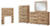 Ashley Hyanna Tan Brown Twin Panel Headboard, Dresser, Mirror and Chest