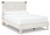 Ashley Shawburn White Dark Charcoal Gray Queen Crossbuck Panel Platform Bed, Dresser and 2 Nightstands